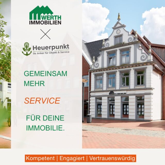 🤝 Gemeinsam mehr Service für deine Immobilie!
Wir freuen uns sehr über die Zusammenarbeit mit Heuerpunkt! 😍
Gemeinsam möchten wir dir auch über den Immobilienverkauf hinaus mit zuverlässigen Services rund um deine Immobilie zur Seite stehen. 😊
Weil guter Service für uns nicht mit dem Verkauf endet. 🏡✨
#WerthImmobilien #Heuerpunkt #Immobilien #SchleswigHolstein #Immobilienservice
